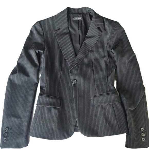 Tahari Women's Blazer, Black Pinstripe - Picture 1 of 7